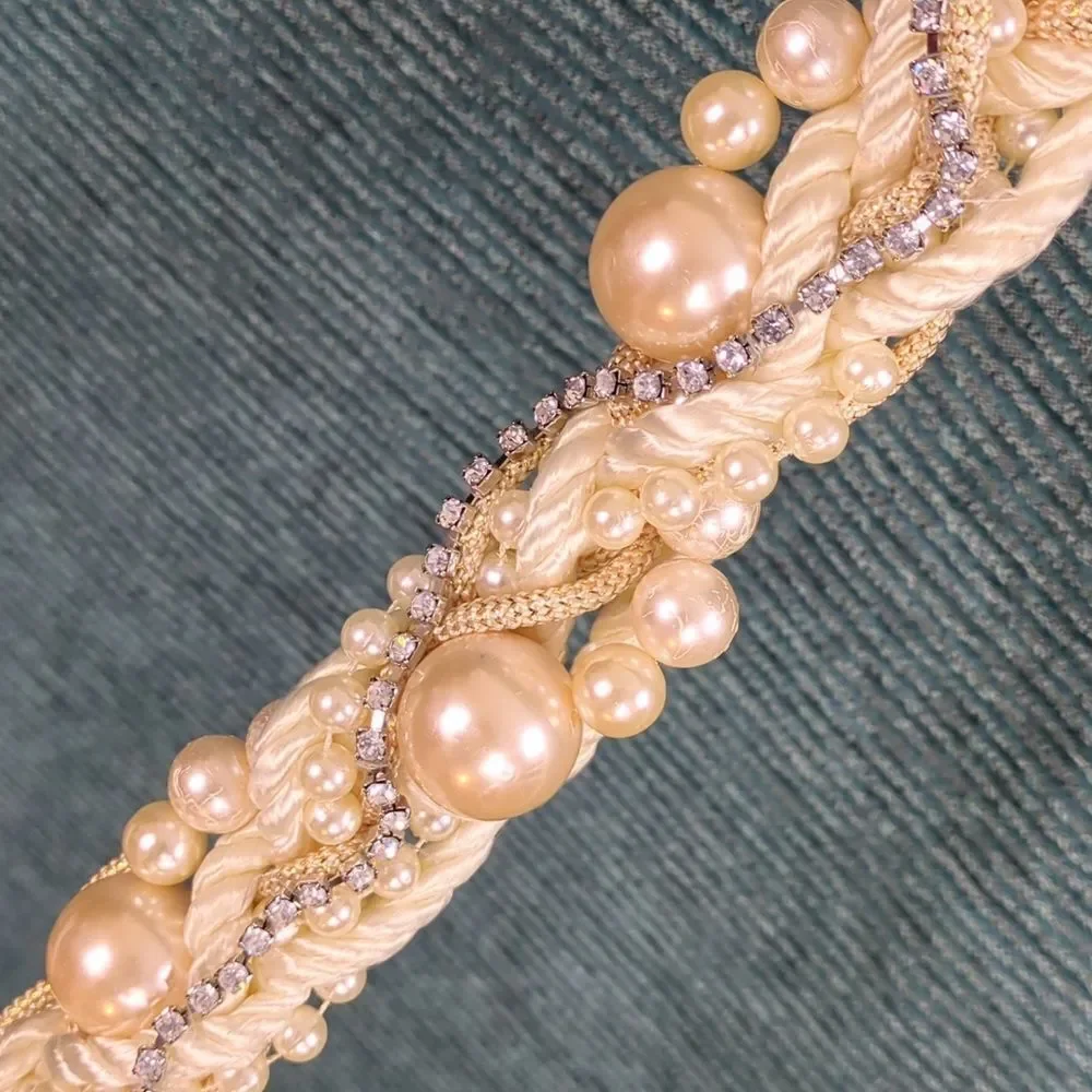 Beautiful Braided Bejeweled Belt! Vintage 80's-ish?